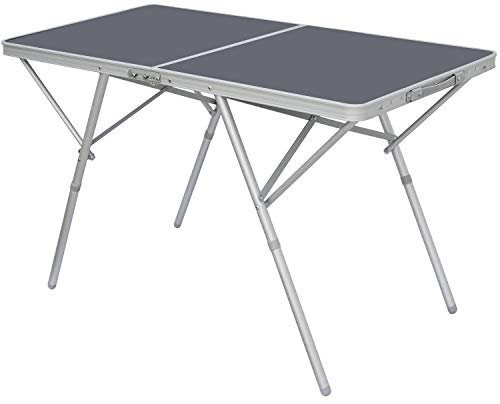 AMANKA Standfester Alu Campingtisch 120x60cm - Stabiler Klapptisch faltbar Anthrazit von AMANKA