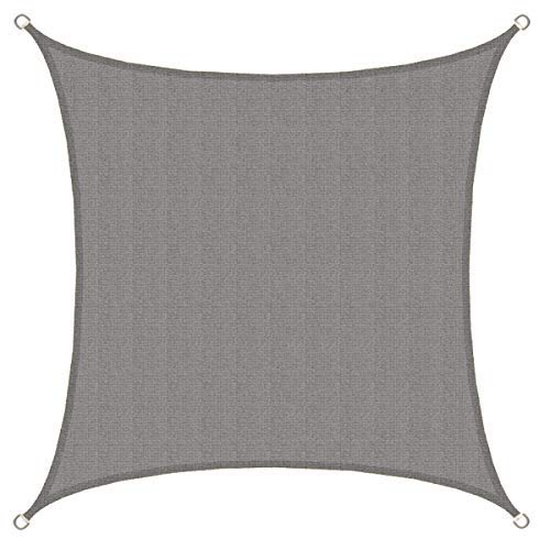 AMANKA 3x3 UV Sonnensegel Quadratisch Wasserdurchlässig - Sonnenschutz Balkon Terrassendach Sichtschutz Garten Sonnensegel Quadrat Sonnendach Terrasse Trampolin Pergola Wohnwagen Pool Teich Camping von AMANKA