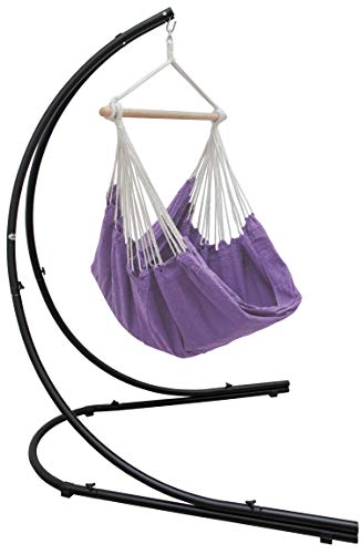 AMANKA XXL Hängesessel mit Gestell Outdoor - 210cm Metall Gestell für Hängesessel - 185x130cm Hängestuhl mit Ständer Hängesitz Gartenmöbel Hängesessel Balkon mit Gestell Gartenschaukel für Erwachsene von AMANKA