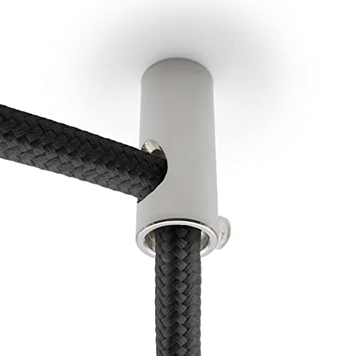 AMARCORDS - 2 Aluminium Deckenpins vertikale Dezentralisatoren und Kabelschellen mit sichtbarer Kabelverstellung Für vertikale Drop-Down-Lampen und -Abhängungen. Farbe CHROM von AMARCORDS