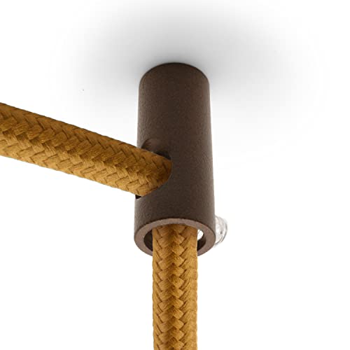AMARCORDS - 2 Aluminium Deckenpins vertikale Dezentralisatoren und Kabelschellen mit sichtbarer Kabelverstellung Für vertikale Drop-Down-Lampen und -Abhängungen. Farbe CORTEN von AMARCORDS