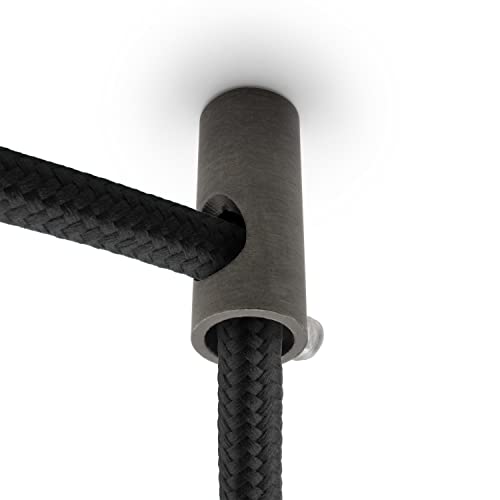 AMARCORDS - 2 Aluminium Deckenpins vertikale Dezentralisatoren und Kabelschellen mit sichtbarer Kabelverstellung Für vertikale Drop-Down-Lampen und -Abhängungen. Farbe TITAN von AMARCORDS