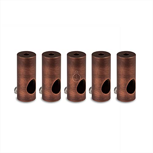 AMARCORDS - 5 Aluminium Deckenpins vertikale Dezentralisatoren und Kabelschellen mit sichtbarer Kabelverstellung Für vertikale Drop-Down-Lampen und -Abhängungen. Farbe BRONZE von AMARCORDS