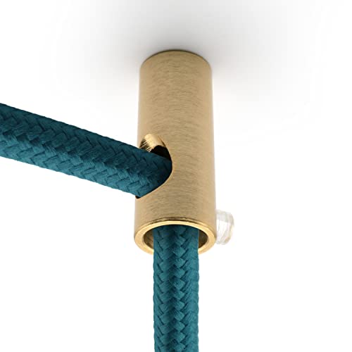 AMARCORDS - 5 Aluminium Deckenpins vertikale Dezentralisatoren und Kabelschellen mit sichtbarer Kabelverstellung Für vertikale Drop-Down-Lampen und -Abhängungen. Farbe GOLD von AMARCORDS