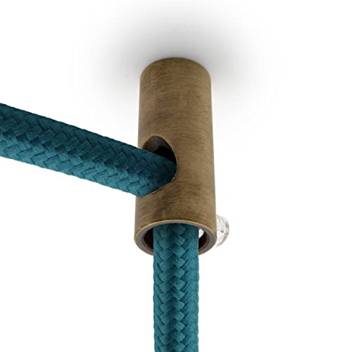 AMARCORDS - 5 Aluminium Deckenpins vertikale Dezentralisatoren und Kabelschellen mit sichtbarer Kabelverstellung Für vertikale Drop-Down-Lampen und -Abhängungen. Farbe MESSING von AMARCORDS