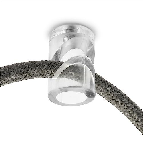 AMARCORDS – 5 Deckenpins für Lampen und Aufhängungen. Deckenhaken mit vertikaler Absenkung und sichtbarer Kabelverstellung – Dezentralisierung von Elektrokabeln in der Farbe TRANSPARENT von AMARCORDS