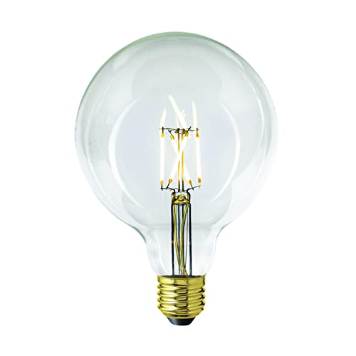 AMARCORDS - Glühbirne Led dimmbar, GERADE Filament, 2700K warmes Licht, sauberes Glas Globus-Typ, E27, 4 W von AMARCORDS