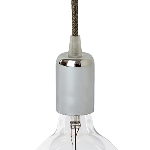 AMARCORDS - Lampenfassung E27 Vintage Retro Edison Metall für Pendelleuchte. Ausführung im Industriestil CHROM von AMARCORDS