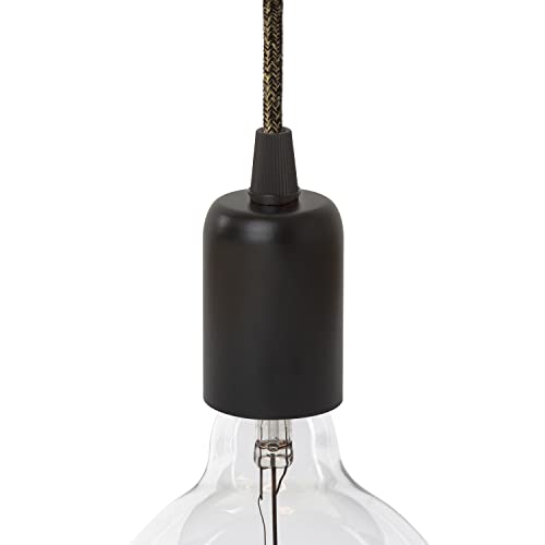 AMARCORDS - Lampenfassung E27 Vintage Retro Edison Metall für Pendelleuchte. Ausführung im Industriestil SCHWARZ von AMARCORDS