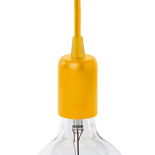 AMARCORDS - Lampenfassung E27 Vintage Retro Edison Metall für Pendelleuchte. Ausführung im Industriestil SENF von AMARCORDS