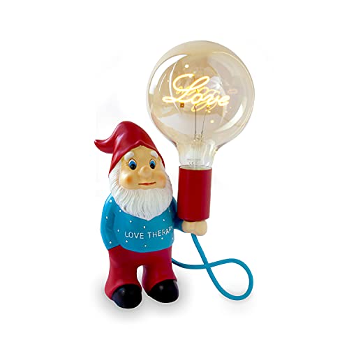 AMARCORDS - Lovherapy Nanetto Tischlampe mit Liebe und Varluce geschriebene Glühbirne. Abat Jour dimmbar mit 1,5 m Kabel- und Dimmerschalter von AMARCORDS