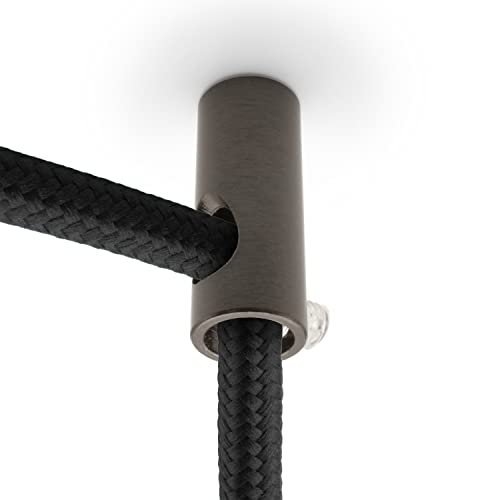 AMARCORDS - 2 Aluminium Deckenpins vertikale Dezentralisatoren und Kabelschellen mit sichtbarer Kabelverstellung Für vertikale Drop-Down-Lampen und -Abhängungen. Farbe GUNMETAL von AMARCORDS