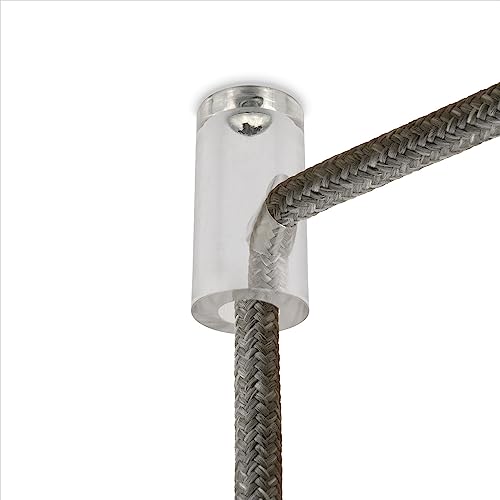 AMARCORDS – 25 Deckenpins für Lampen und Aufhängungen. Deckenhaken mit vertikaler Absenkung und sichtbarer Kabelverstellung – Dezentralisierung von Elektrokabeln in der Farbe TRANSPARENT von AMARCORDS