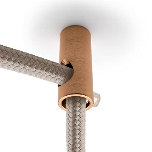 AMARCORDS - 5 Aluminium Deckenpins vertikale Dezentralisatoren und Kabelschellen mit sichtbarer Kabelverstellung Für vertikale Drop-Down-Lampen und -Abhängungen. Farbe KUPFER von AMARCORDS