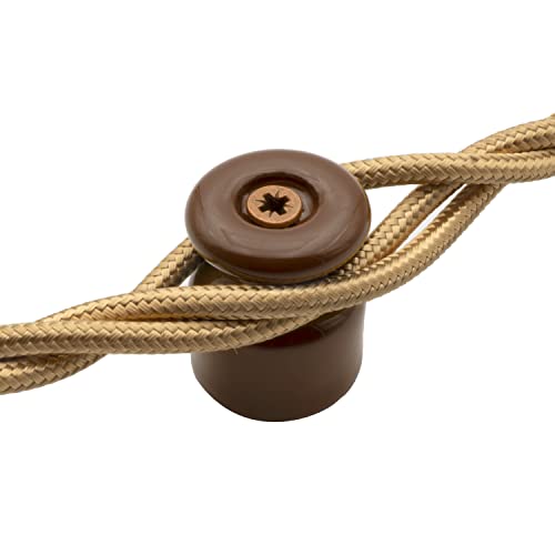 Amarcords - Kabelklemme mit Schrauben und Dübeln. 5 Vintage farbige Porzellan isolatoren für Kabelinstallationen mit farbigen Wandgeflechten BRAUN Amarcords - Kabelklemme mit Schrauben und Dübeln. 5 Vintage farbige Porzellan isolatoren für Kabelinstallationen mit farbigen Wandgeflechten BRAUN von AMARCORDS