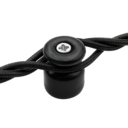 Amarcords - Kabelklemme mit Schrauben und Dübeln. 5 Vintage-farbige Porzellanisolatoren für Kabelinstallationen mit farbigen Wandgeflechten SCHWARZ Amarcords - Kabelklemme mit Schrauben und Dübeln. 5 Vintage-farbige Porzellanisolatoren für Kabelinstallationen mit farbigen Wandgeflechten SCHWARZ von AMARCORDS