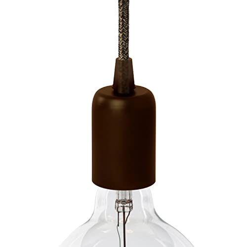 AMARCORDS - Lampenfassung E27 Vintage Retro Edison Metall für Pendelleuchte. Ausführung im Industriestil GLÄNZEND von AMARCORDS