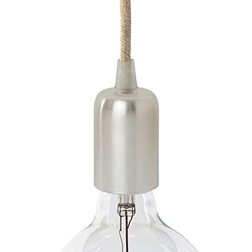 AMARCORDS - Lampenfassung E27 Vintage Retro Edison Metall für Pendelleuchte. Ausführung im Industriestil SILBER von AMARCORDS