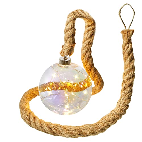AMARE 10cm Perlmuttglas-Kugel LED beleuchtet am Seil von AMARE