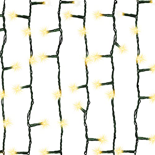 AMARE Galaxie Lichterkette 200 LED warmweiß Länge 19,9 m (zzgl. 10 m Zuleitung), für den Innen- und Außenbereich, 8 Leuchtmodi/Timer 4251083907649 von AMARE