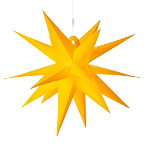 AMARE LED 3D Außenstern XXL Gelb ca. 100 x 100 x 100 cm (B x H x T), für den Innen- und Außenbereich, mit Timer, 100 cm - Netzbetrieb, 9700-1005-301, XXL Stern 100 cm von AMARE