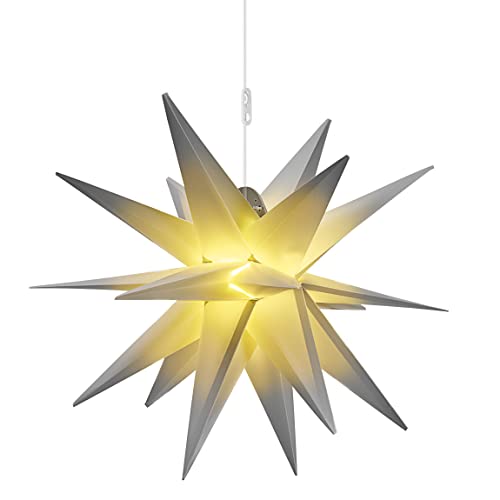 AMARE LED 3D Außenstern grau ca. 57 x 48 x 44 (B x H x T), für den Innen- und Außenbereich, mit Timer, cm - Netzbetrieb, 9700-1001-118, LED Stern 57 cm von AMARE