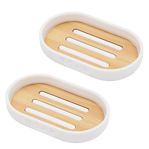 AMARE Seifenschale 2er-Set Seifenhalter aus Bambus 12,3 x 9,3 x 2,5 cm, weiß AMARE Seifenschale 2er-Set Seifenhalter aus Bambus 12,3 x 9,3 x 2,5 cm, weiß von AMARE