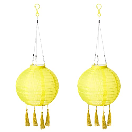 AMARE Solar Lampion 2er Set rund mit Quasten gelb Ø ca. 20 cm mit 1 warmweißen LED AMARE Solar Lampion 2er Set rund mit Quasten gelb Ø ca. 20 cm mit 1 warmweißen LED von WELFE