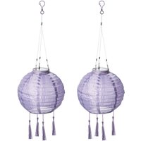 Solar Lampion XXL 2er Set mit Quasten lila Ø ca. 20 cm mit 1 warmweißen LED Solar Lampion XXL 2er Set mit Quasten lila Ø ca. 20 cm mit 1 warmweißen LED von AMARE
