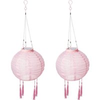 Solar Lampion XXL 2er Set mit Quasten pink Ø ca. 20 cm mit 1 warmweißen LED Solar Lampion XXL 2er Set mit Quasten pink Ø ca. 20 cm mit 1 warmweißen LED von AMARE