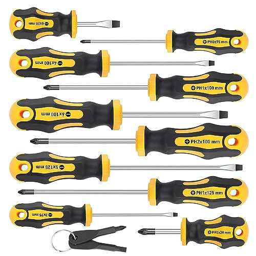 Amartisan 10-teiliges magnetisches Schraubendreher-Set, 5 Kreuzschlitz- und 5 Schlitz-Spitzen, professionelles Schraubendreher-Set Amartisan 10-teiliges magnetisches Schraubendreher-Set, 5 Kreuzschlitz- und 5 Schlitz-Spitzen, professionelles Schraubendreher-Set von AMARTISAN