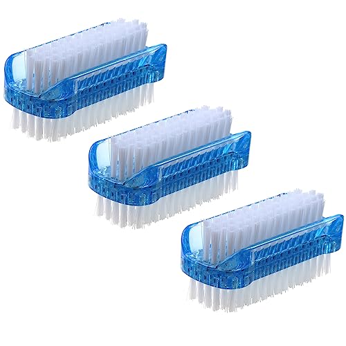 AMATHINGS Handwaschbürste doppelseitig für gründliches universelles Reinigen (Blau) – Nagelbürste Handbürste (3 Stück) – Reinigungsbürsten ideal für Oberflächen und Hände von AMATHINGS