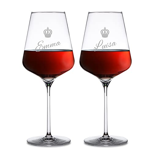 AMAVEL 2er Set Weingläser mit personalisierter Namensgravur, Geschenkidee für Freunde und Weinliebhaber, 500 ml von AMAVEL