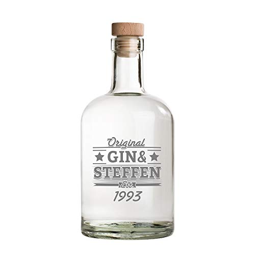 AMAVEL Ginflasche aus Glas mit Personalisierter Gravur und Luftdichtem Stopfen, Gin & Name, ca. 700 ml von AMAVEL