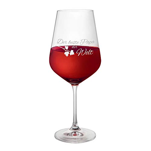 AMAVEL Rotweinglas, Weinglas mit Gravur, Der Beste Papa der Welt, Motiv 3, Vatertagsgeschenk, Füllmenge: 500 ml von AMAVEL