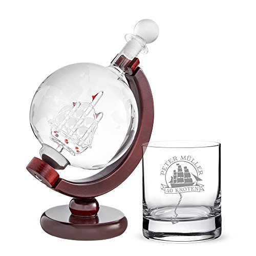 AMAVEL Set Rumkaraffe Globus und Rumglas mit Gravur, Segelschiff, Personalisiert mit Namen und Alter, Karaffe mit luftdichtem Verschluss AMAVEL Set Rumkaraffe Globus und Rumglas mit Gravur, Segelschiff, Personalisiert mit Namen und Alter, Karaffe mit luftdichtem Verschluss von AMAVEL