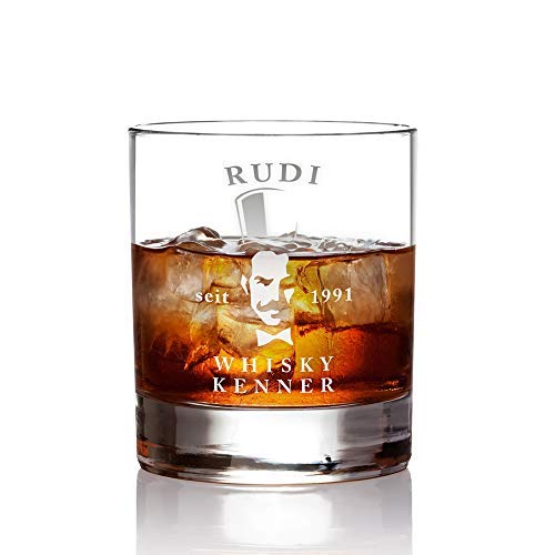 AMAVEL Whiskyglas mit Gravur, Gentleman, Personalisiert mit Namen und Jahreszahl, Tumbler, Geschenkideen Geburtstag, Weihnachten, Geschenke für Männer, 320 ml von AMAVEL