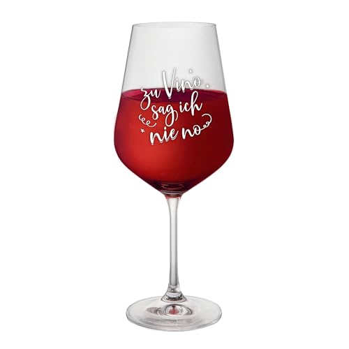 Weinglas mit Gravur, Zu Vino sag ich nie no, Rotweinglas, Weißweinglas, Weinglas mit Spruch, Weingläser, Rotweingläser, Weißweingläser, Lustige Geschenke für Frauen, Geschenke für Weinliebhaber von AMAVEL