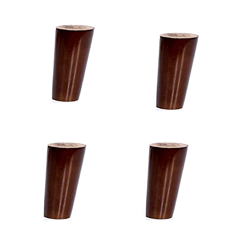 4 Stück Eukalyptus-Möbelbeine, schräg zulaufende Sofabeine, Tischbeine, geeignet für Kommode, Couchtisch, Beistelltisch, Walnussfarbe, mit Montageplatte, Schraubenschutzpolster (10 cm/3 (A 15 cm/5, von AMAXRcsy