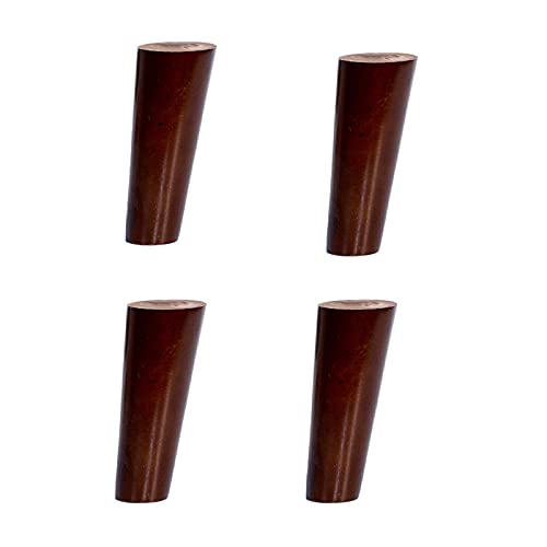 4 Stück Eukalyptus-Möbelbeine, schräg zulaufende Sofabeine, Tischbeine, geeignet für Kommoden, Couchtische, Beistelltische, Walnussfarbe, mit Montageplatte, Schraubenschutzpolster (10 cm/3 (A 18 cm von AMAXRcsy