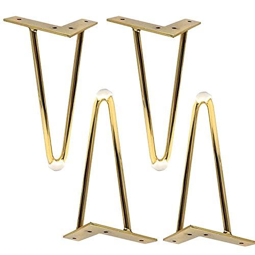 4 Stück goldene Möbelbeine, Sofabeine aus Metall, Nachttischbeine, erhöhte Stützbeine, rutschfeste Badezimmerschrankbeine, für Tischbeine, ausgestattet mit Edelstahlschrauben (200 mm/7 (Gold 150 mm von AMAXRcsy