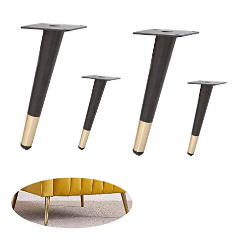 AMAXRcsy Möbelbeine, 4 Stück konische Ersatz-Tischbeine und Schrankbeine aus Schwarzgold zum Selbermachen, für Stühle, Schränke, Sofas und mehr (10 cm geneigt) von AMAXRcsy