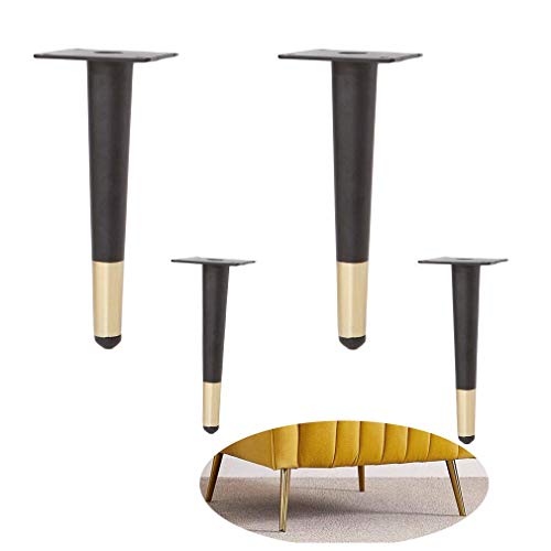AMAXRcsy Möbelbeine, 4 Stück konische Ersatz-Tischbeine und Schrankbeine aus Schwarzgold zum Selbermachen, für Stühle, Schränke, Sofas und mehr (vertikal 45 cm) von AMAXRcsy