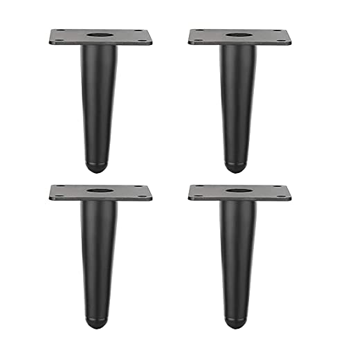 AMAXRcsy Möbelbeine aus Aluminiumlegierung, konische Sofabeine, Stützbeine für Badezimmerschränke, mit Befestigungsschrauben, (schwarz, 15 cm) (schwarz 15 cm) von AMAXRcsy