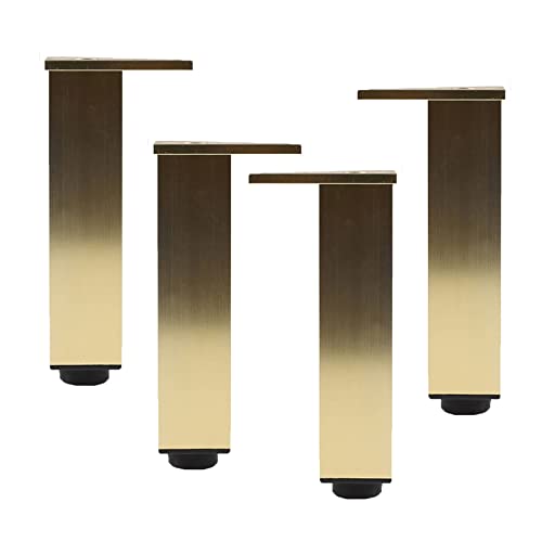 AMAZOM 4Pcs Möbelbeine Einstellbare Metall Gold Tischbeine Möbelfüße Aluminiumlegierung Ersatzmöbel Riser Couch Sofa Schreibtischbeine Bettschränke Riser, Dreieck Montageplatte,6CM von AMAZOM