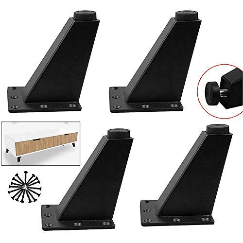 AMAZOM Möbelbeine TV-Schränke Sofabeine Schwarze Aluminiumlegierung 4Er-Pack 4 Für Stuhlschränke Tische Bettfüße (3,92 Zoll Hohe Schräge Beine),8cm von AMAZOM