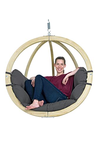 AMAZONAS Globo Chair - Premium FSC-zertifizierter, Wetterfester Hängesessel mit Super Soft Polsterung, In- und Outdoor | Belastbar bis 120 kg | Farbe: Anthracite von AMAZONAS