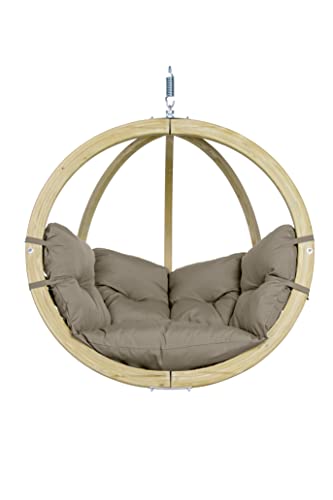 AMAZONAS Globo Chair - Premium FSC-zertifizierter, Wetterfester Hängesessel mit Super Soft Polsterung, In- und Outdoor | Belastbar bis 120 kg | Farbe: Taupe von AMAZONAS