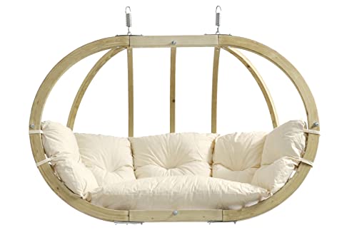 AMAZONAS Globo Royal Chair - Premium FSC-zertifizierter, Wetterfester Hängesessel mit Super Soft Polsterung, In- und Outdoor | Belastbar bis 200 kg | Farbe: Natura von AMAZONAS