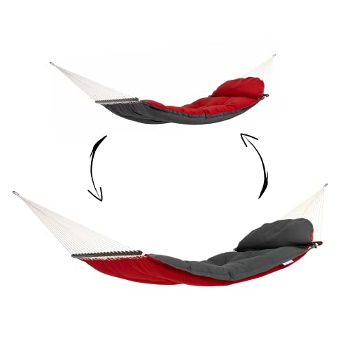 AMAZONAS Hängematte Fat Hammock Red Mehrpersonen 365x140cm bis 200 kg in Rot-Dunkelgrau von AMAZONAS